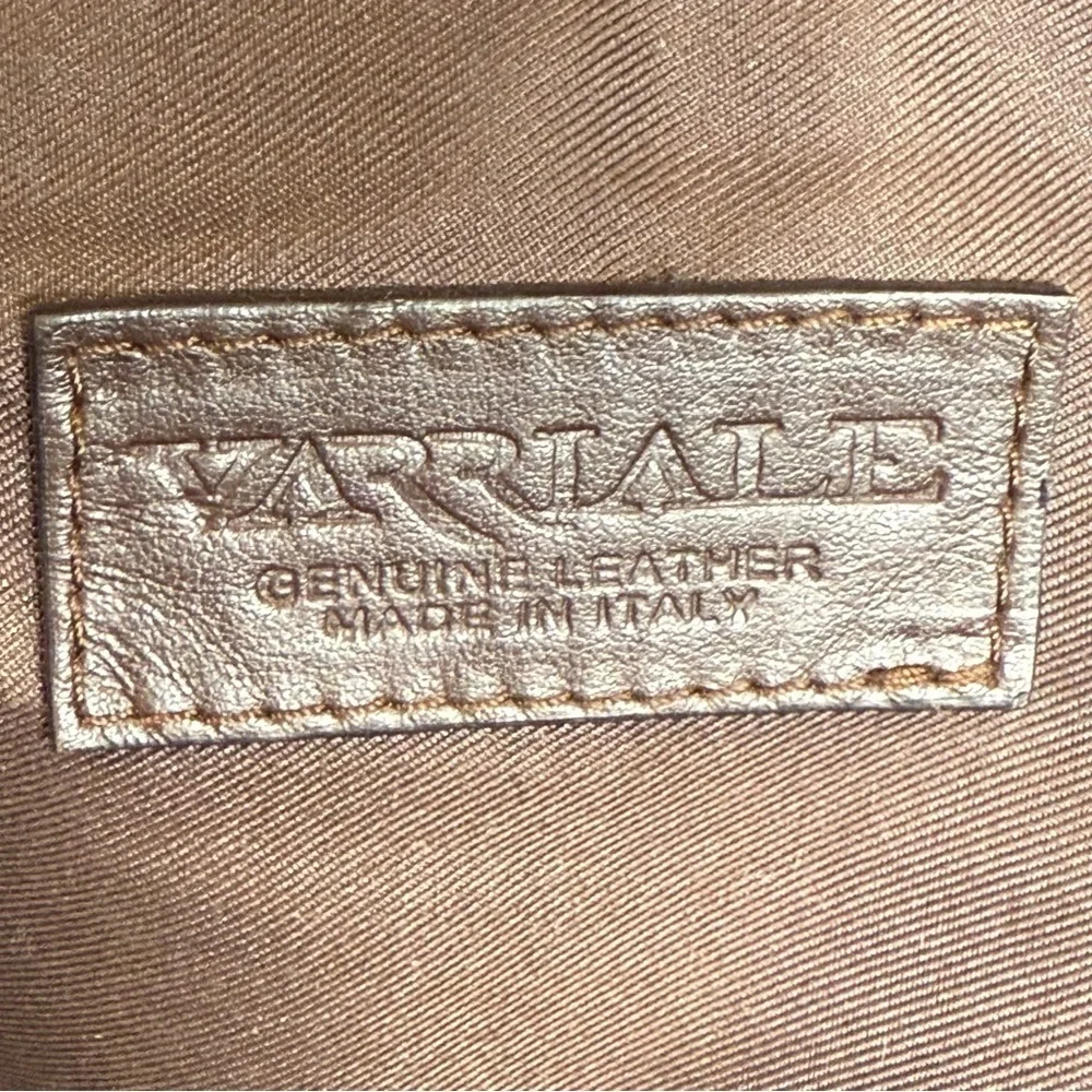 Varriale Italian Dark Brown Leather And Shearling Messenger Bag Adjustable Strap - Picture 8 of 16